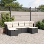 Set aus 6-teiligen Gartensofas und Kissen Kunstrattan schwarz von vidaXL, Gartensets - Ref: Foro24-3263232, Preis: 354,61 €, ...