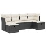 6-piece garden sofa set with black synthetic rattan cushions by vidaXL, Garden sets - Ref: Foro24-3263232, Price: 359,38 €, D...