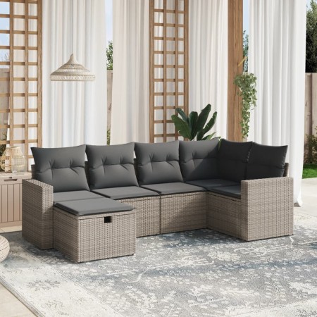 6-piece garden furniture set with gray synthetic rattan cushions by vidaXL, Garden sets - Ref: Foro24-3263486, Price: 403,27 ...