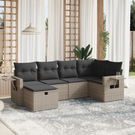 6-piece garden furniture set with gray synthetic rattan cushions by vidaXL, Garden sets - Ref: Foro24-3263796, Price: 407,58 ...