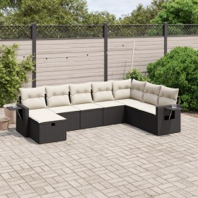 Set aus 8-teiligen Gartensofas und Kissen Kunstrattan schwarz von vidaXL, Gartensets - Ref: Foro24-3263892, Preis: 502,49 €, ...