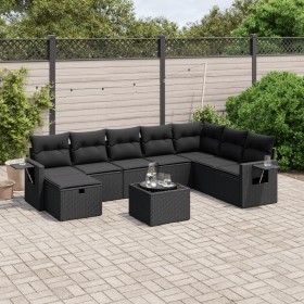 Set aus 8-teiligen Gartensofas und Kissen Kunstrattan schwarz von vidaXL, Gartensets - Ref: Foro24-3263901, Preis: 561,29 €, ...