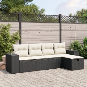 5-teiliges Gartenmöbel-Set und Kissen aus synthetischem Rattan schwarz von vidaXL, Gartensets - Ref: Foro24-3264392, Preis: 3...