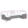 Set Gartensofas mit beigen Kissen Mix 7 Stück PE Rattan von vidaXL, Gartensets - Ref: Foro24-3264435, Preis: 508,44 €, Rabatt: %