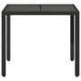 Mesa de jardín superficie de vidrio ratán PE negro 90x90x75 cm de vidaXL, Mesas de jardín - Ref: Foro24-365525, Precio: 114,5...