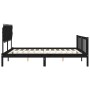 Estructura cama de matrimonio con cabecero madera maciza negro de vidaXL, Camas y somieres - Ref: Foro24-3193485, Precio: 194...