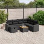 Set aus 8-teiligen Gartensofas und Kissen Kunstrattan schwarz von vidaXL, Gartensets - Ref: Foro24-3264849, Preis: 459,32 €, ...