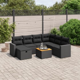 Set aus 8-teiligen Gartensofas und Kissen Kunstrattan schwarz von vidaXL, Gartensets - Ref: Foro24-3264849, Preis: 482,56 €, ...