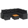 Set aus 8-teiligen Gartensofas und Kissen Kunstrattan schwarz von vidaXL, Gartensets - Ref: Foro24-3264849, Preis: 459,32 €, ...