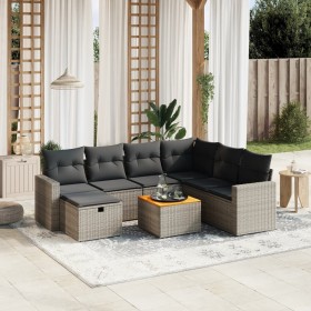 Set mit 8 Gartensofas und Kissen synthetisches Rattangrau von vidaXL, Gartensets - Ref: Foro24-3264854, Preis: 513,03 €, Raba...