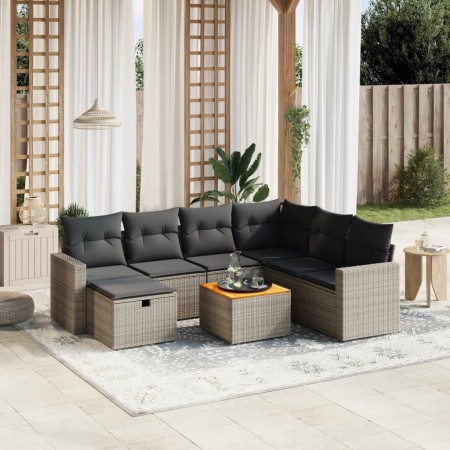 Set mit 8 Gartensofas und Kissen synthetisches Rattangrau von vidaXL, Gartensets - Ref: Foro24-3264854, Preis: 521,91 €, Raba...