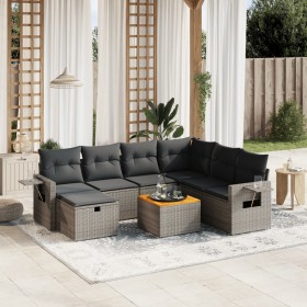 Set mit 8 Gartensofas und Kissen synthetisches Rattangrau von vidaXL, Gartensets - Ref: Foro24-3264966, Preis: 530,27 €, Raba...