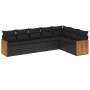 7-teiliges Garten-Esszimmerset und Kissen synthetisches Rattan schwarz von vidaXL, Gartensets - Ref: Foro24-3260109, Preis: 4...