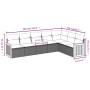 Set de comedor de jardín 7 pzas y cojines ratán sintético negro de vidaXL, Conjuntos de jardín - Ref: Foro24-3260109, Precio:...