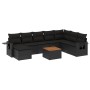 Set aus 8-teiligen Gartensofas und Kissen Kunstrattan schwarz von vidaXL, Modulare Sofas für den Außenbereich - Ref: Foro24-3...