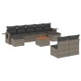 Set de sofás de jardín 10 pzas con cojines ratán sintético gris de vidaXL, Sofás modulares de exterior - Ref: Foro24-3224765,...