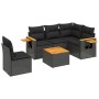 Set aus 6-teiligen Gartensofas und Kissen Kunstrattan schwarz von vidaXL, Gartensets - Ref: Foro24-3226818, Preis: 384,18 €, ...