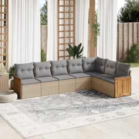 Set aus 7-teiligen Gartensofas und Kissen, synthetisches Rattan, beige von vidaXL, Gartensets - Ref: Foro24-3227711, Preis: 4...