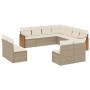 Set de sofás de jardín 11pzas con cojines ratán sintético beige de vidaXL, Conjuntos de jardín - Ref: Foro24-3227766, Precio:...