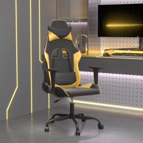 Massagesessel aus schwarzem und goldenem Kunstleder von vidaXL, Gaming-Stühle - Ref: Foro24-345401, Preis: 122,99 €, Rabatt: %