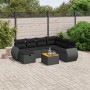 Set de sofás de jardín 8 piezas y cojines ratán sintético negro de vidaXL, Conjuntos de jardín - Ref: Foro24-3265073, Precio:...