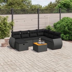 Set aus 8-teiligen Gartensofas und Kissen Kunstrattan schwarz von vidaXL, Gartensets - Ref: Foro24-3265073, Preis: 497,39 €, ...