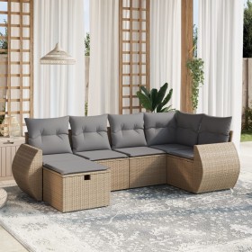 Garden sofa set with beige mixed cushions, 6 pieces, PE rattan. by vidaXL, Garden sets - Ref: Foro24-3264105, Price: 425,96 €...