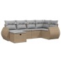 Garden sofa set with beige mixed cushions, 6 pieces, PE rattan. by vidaXL, Garden sets - Ref: Foro24-3264105, Price: 442,80 €...