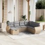 Garden sofa set with beige mixed cushions, 7 pieces, PE rattan. by vidaXL, Garden sets - Ref: Foro24-3264145, Price: 508,39 €...