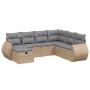 Garden sofa set with beige mixed cushions, 7 pieces, PE rattan. by vidaXL, Garden sets - Ref: Foro24-3264145, Price: 508,39 €...