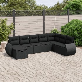 Set aus 8-teiligen Gartensofas und Kissen Kunstrattan schwarz von vidaXL, Gartensets - Ref: Foro24-3264201, Preis: 510,92 €, ...