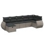 7-piece garden sofa set with gray PE rattan cushions by vidaXL, Garden sets - Ref: Foro24-3264126, Price: 498,00 €, Discount: %