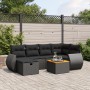 7-teiliges Garten-Esszimmerset und Kissen synthetisches Rattan schwarz von vidaXL, Gartensets - Ref: Foro24-3265059, Preis: 4...