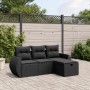 Set mit 4 Gartensofas mit Kissen Kunstrattan schwarz von vidaXL, Gartensets - Ref: Foro24-3264061, Preis: 287,57 €, Rabatt: %