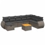 Set de muebles de jardín 9 pzas y cojines ratán sintético gris de vidaXL, Conjuntos de jardín - Ref: Foro24-3265099, Precio: ...