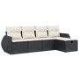 Set de muebles de jardín 5 pzas y cojines ratán sintético negro de vidaXL, Conjuntos de jardín - Ref: Foro24-3264082, Precio:...