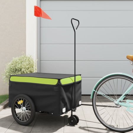 Bicycle trailer, black and green iron, 45 kg. by vidaXL, Bicycle trailers - Ref: Foro24-94109, Price: 92,99 €, Discount: %