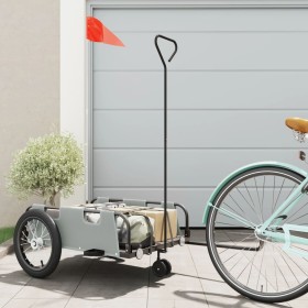 Bicycle trailer made of iron and gray Oxford fabric by vidaXL, Bicycle trailers - Ref: Foro24-94189, Price: 78,99 €, Discount: %