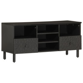 Mueble de TV madera maciza de mango negro 100x33x46 cm de vidaXL, Muebles TV - Ref: Foro24-356837, Precio: 127,76 €, Descuent...