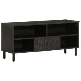 Mueble de TV madera maciza de mango negro 100x33x46 cm de vidaXL, Muebles TV - Ref: Foro24-356835, Precio: 117,99 €, Descuent...