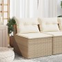 Garden sofa without armrests 2 units and beige PE rattan cushions by vidaXL, Outdoor sofas - Ref: Foro24-365834, Price: 158,6...