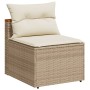 Gartensofa ohne Armlehnen 2 Stück und PE Rattan Kissen beige von vidaXL, Outdoor-Sofas - Ref: Foro24-365834, Preis: 158,69 €,...