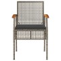 Garden chairs with cushion 2 pcs PE rattan gray and acacia wood by vidaXL, Garden chairs - Ref: Foro24-366248, Price: 131,08 ...