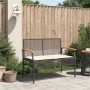 Gartenbank mit Kissen aus schwarzem synthetischem Rattan und Akazienholz von vidaXL, Gartenbänke - Ref: Foro24-366255, Preis:...