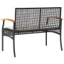 Garden bench with black synthetic rattan cushion and acacia wood by vidaXL, garden benches - Ref: Foro24-366255, Price: 99,24...