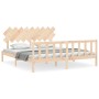 Estructura de cama de matrimonio con cabecero madera maciza de vidaXL, Camas y somieres - Ref: Foro24-3193481, Precio: 161,91...