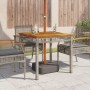 Synthetic rattan garden table with gray acacia wood, 80x80x75 cm. by vidaXL, Garden tables - Ref: Foro24-366274, Price: 124,6...