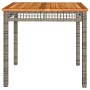 Synthetic rattan garden table with gray acacia wood, 80x80x75 cm. by vidaXL, Garden tables - Ref: Foro24-366274, Price: 124,6...