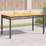 Synthetic rattan garden table with black acacia wood, 140x80x75 cm. by vidaXL, Garden tables - Ref: Foro24-366276, Price: 165...