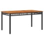 Synthetic rattan garden table with black acacia wood, 140x80x75 cm. by vidaXL, Garden tables - Ref: Foro24-366276, Price: 165...